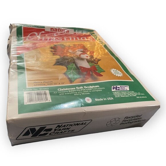 National Yarn Crafts Natura Christmas Soft Sculpture Merry Moose Kit No SC002 - Picture 2 of 5
